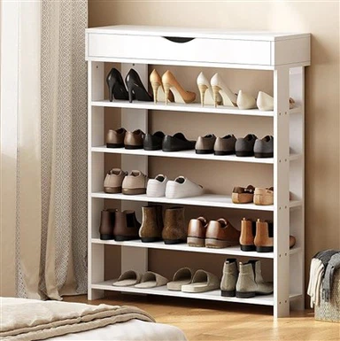 Деревянный шкаф для хранения обуви простой